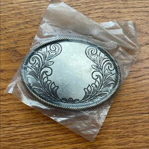 Silver Ornate Belt Buckle